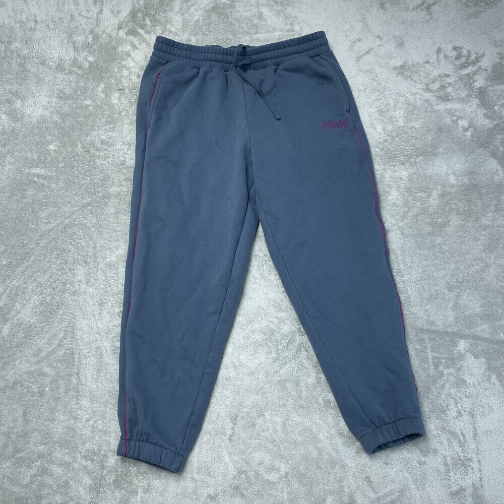Puma Women's XL Activewear Pants Blue Cotton Blend a2043